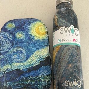 Van Gogh Starrt Nights design cross body bag and hot/cold thermos